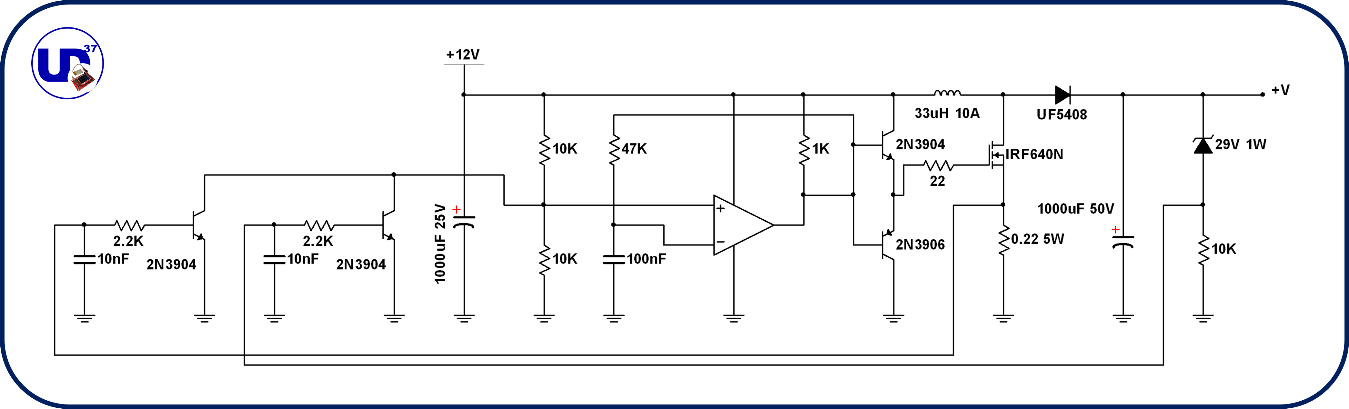 Fuente conmutada Boost con amplificador operacional LM393