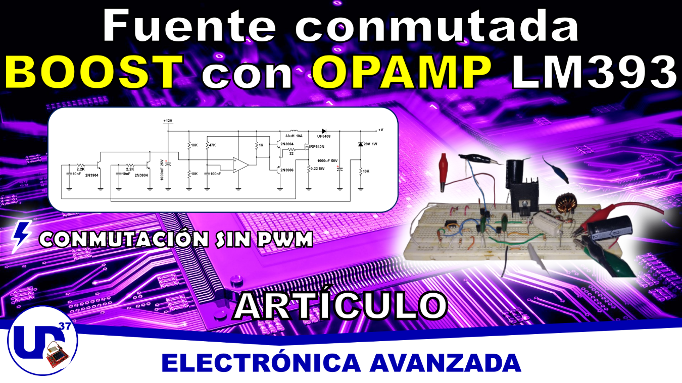 Fuente conmutada Boost con amplificador operacional LM393